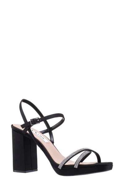 Nina Women's Steven Block Heel Platform Evening Sandals In Black