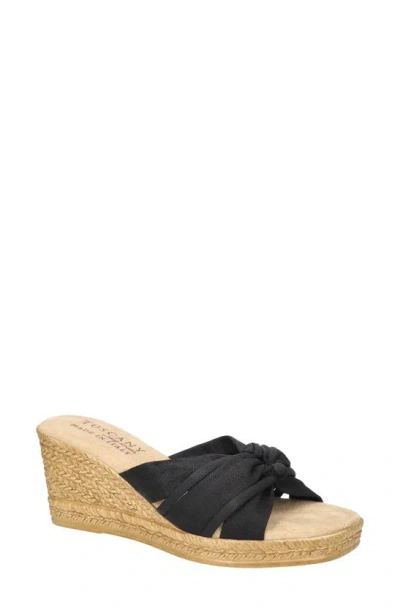 Easy Street Women's Ghita Slip-on Wedge Sandals In Black Crepe