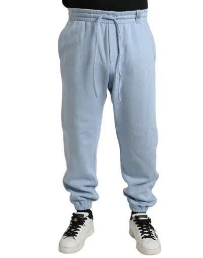 Dolce & Gabbana Light Blue Cotton Sweatmen's Men Jogger Men's Pants In Light-blue