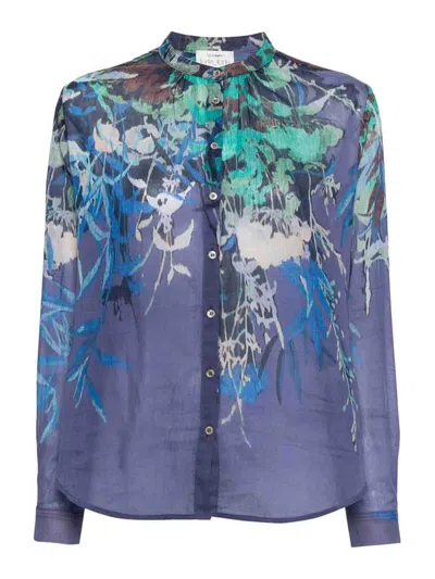 Forte Forte Forte_forte Printed Cotton And Silk Blend Shirt In Blue