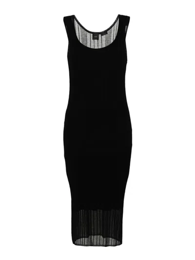 Pinko Sleeveless Pleated Midi Dress In Black