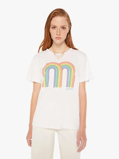 Mother The Rowdy Double Rainbow T-shirt In White - Size X-large