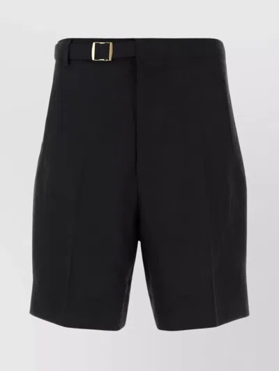 Zegna Oasi Linen Shorts In Black