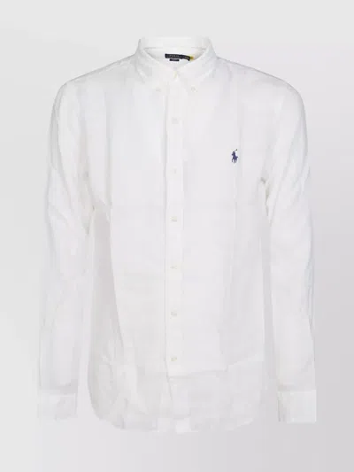 Polo Ralph Lauren Linen Shirt Button-down Collar In White