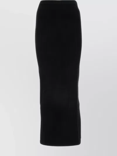 Alexander Wang Logo-embossed Cotton Maxi Skirt In Black