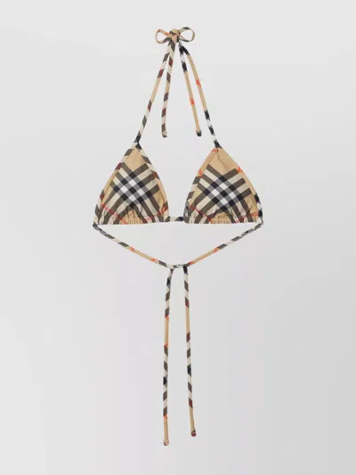 Burberry Vintage Check Triangle Bikini In Nude & Neutrals