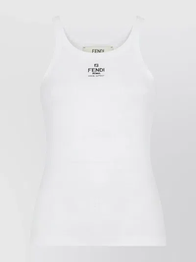 Fendi Tank Top With Logo In White