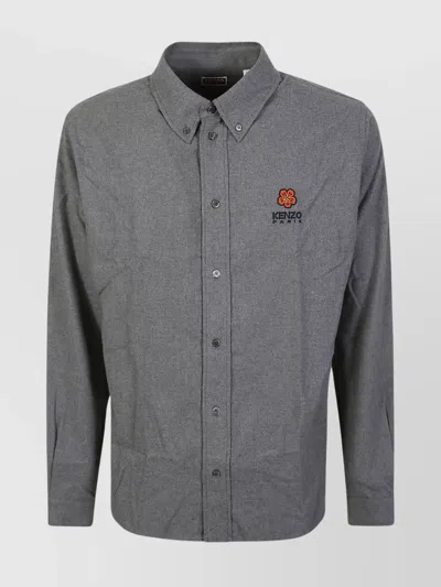 Kenzo Flannel Shirt In Grey