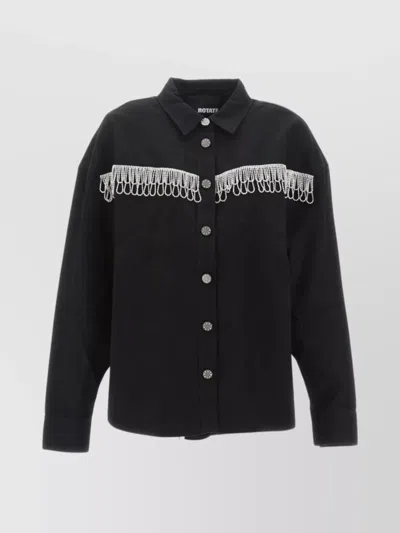 Rotate Birger Christensen Twill Oversized Jacket In Negro