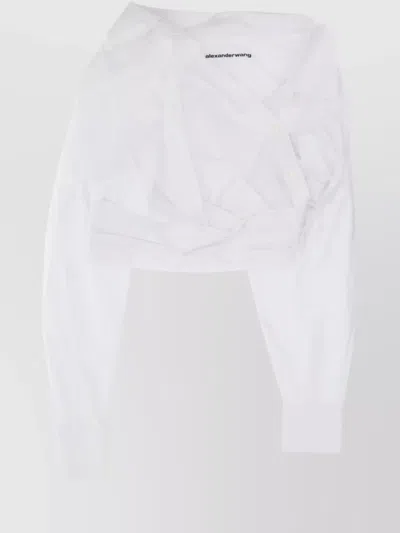 Alexander Wang White Wrapped Front Shirt In 100 White