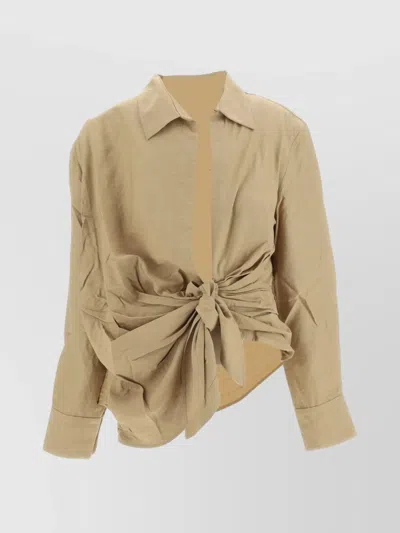 Jacquemus Bahia Viscose Shirt In Beige