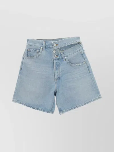 Agolde Broken Waistband Short In Blue