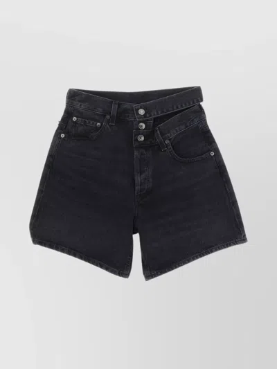 Agolde Broken Waistband Short In Black