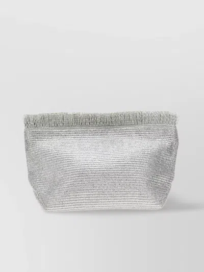 Cult Gaia Fringe Metallic Rectangular Clutch Bag