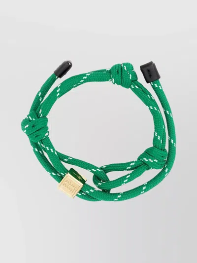 Miu Miu Emerald Green Rope Bracelet With Logo Women