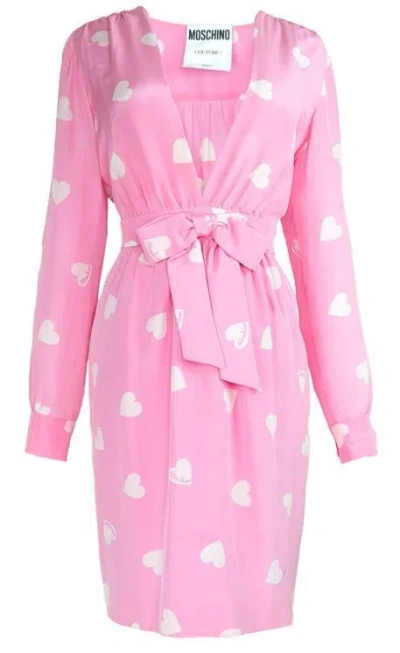 Pre-owned Moschino Couture Hearts Long-sleeve Dress