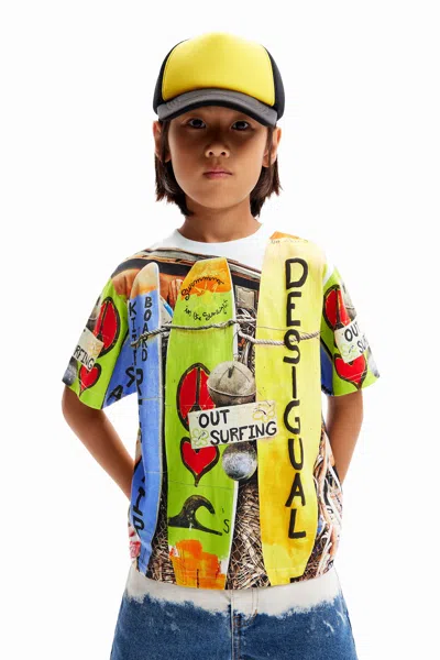 Desigual Kids' Photographic Surf T-shirt In Multi