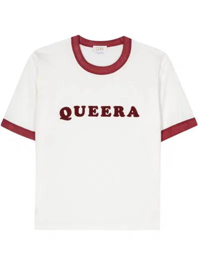 Quira Top In Q Off White Burnt Red