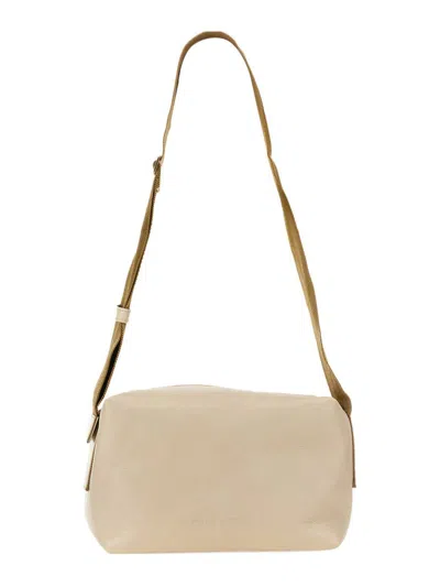 Uma Wang Leather Shoulder Bag In White