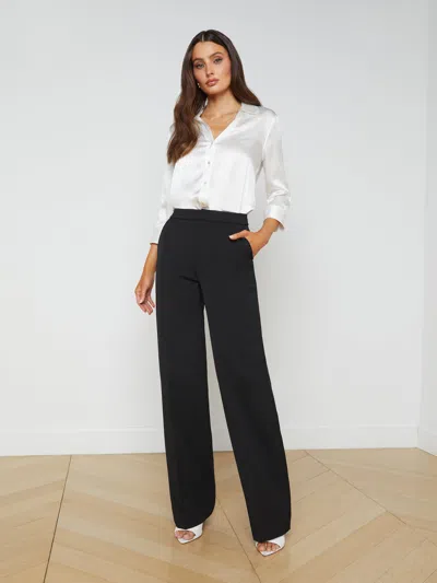 L Agence Livvy Straight-leg Trouser In Black