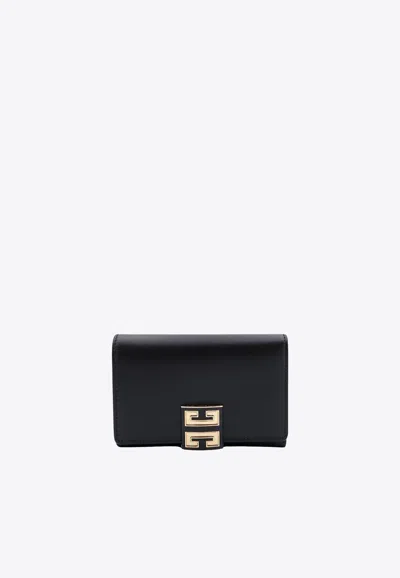 Givenchy 4g Tri-fold Leather Wallet In Black