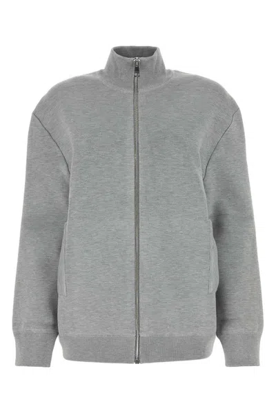 Gucci Fine Knit Zip Cardigan In Grey