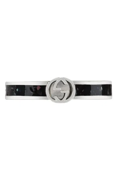 Gucci Interlocking G Ring In Black