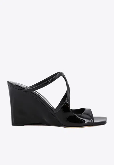 Givenchy Anise 85 Wedge Leather Sandals In Black