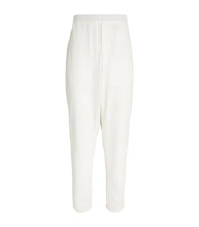 Giorgio Armani Waffle-knit Elasticated-waist Trousers In White