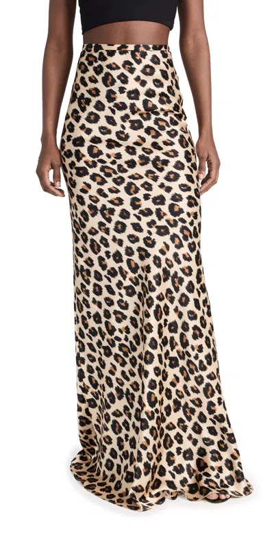 Sergio Hudson Maxi Slip Skirt Cheetah