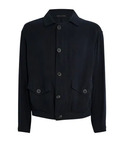 Giorgio Armani Button-up Jacket In Blue
