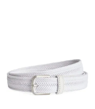 Giorgio Armani Cotton Braided Belt In White