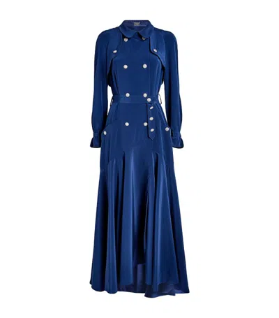 Alexis Mabille Double-breasted Maxi Dress In Navy