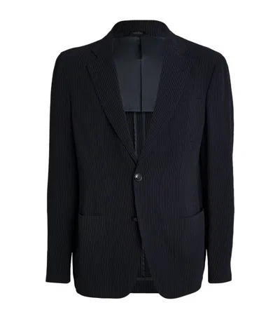 Giorgio Armani Textured Upton Blazer In Black