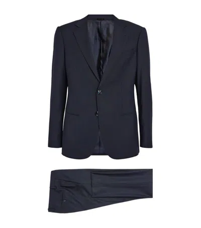 Giorgio Armani Wool Single-breasted Two-piece Suit In Blue