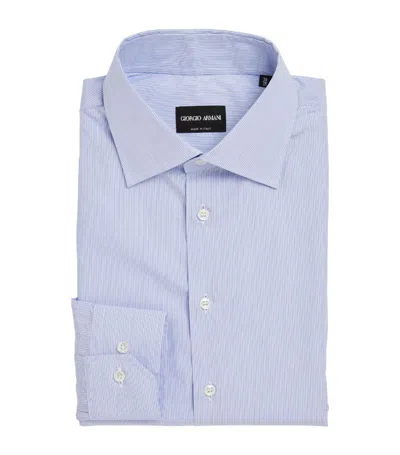 Giorgio Armani Cotton Twill Shirt In Purple