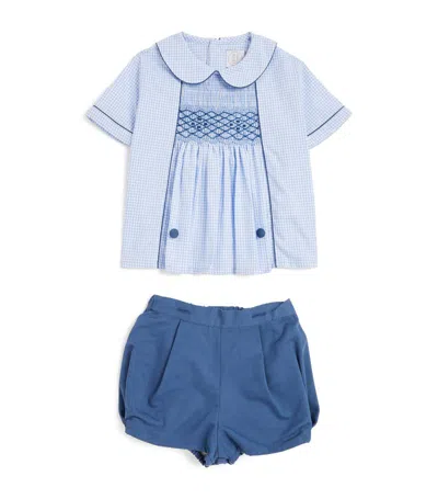 Pepa London Check Two-piece Set (6-18 Months) In Blue