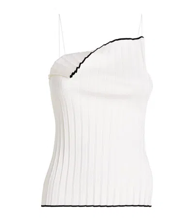 Jacquemus Pleated Asymmetric Cami Top In White