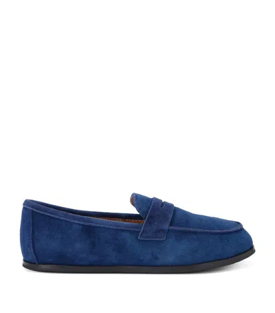 Age Of Innocence Kids' Suede Ryan Loafers In Navy
