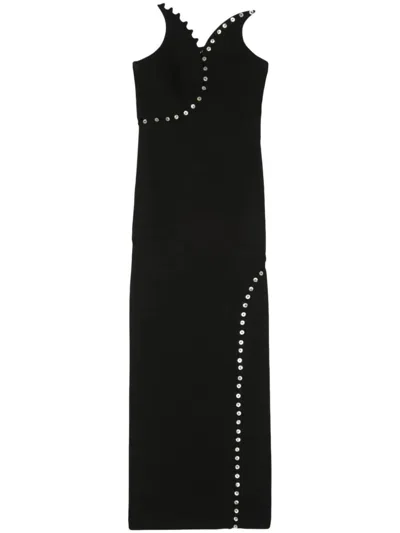 Avavav Decorative-button Maxi Dress In Black Black