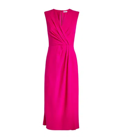 E.stott Wool Uma Midi Wrap Dress In Pink