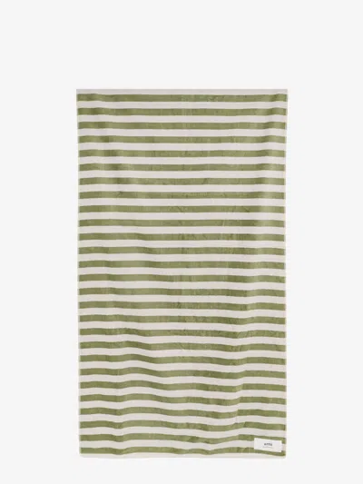 Ami Alexandre Mattiussi Ami Paris Man Beach Towel Man Green Beach Towels