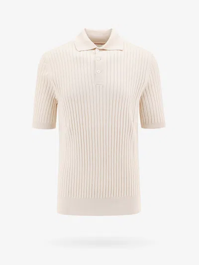Brunello Cucinelli Man Polo Shirt Man Beige Polo Shirts In Cream