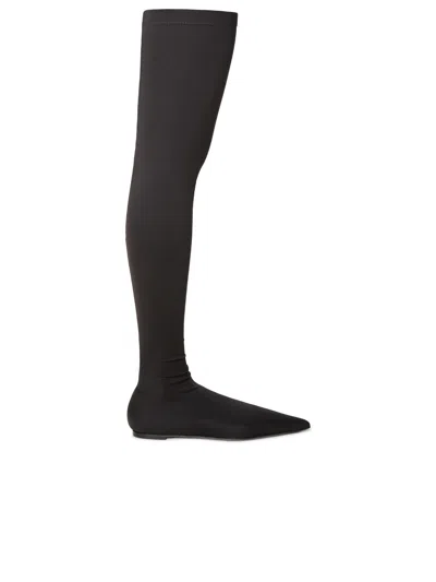 Dolce & Gabbana Woman  Black Leather Blend Stretch Boots