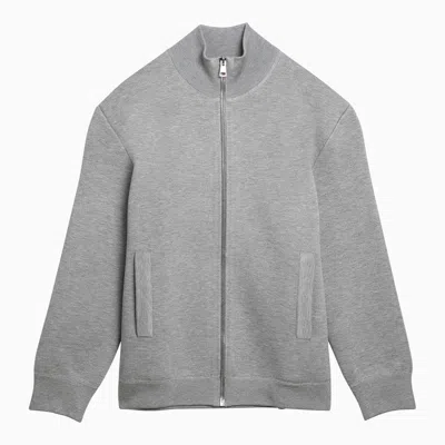 Gucci Light Grey Melange Knitted Zip/cardigan Sweatshirt Women In Gray