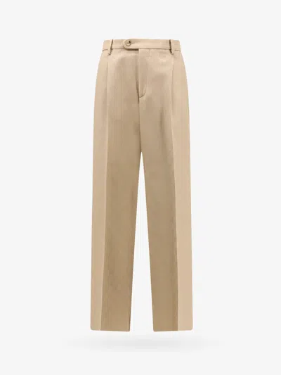 Gucci Jacquard Wool Trouser With Gg Motif In Cream