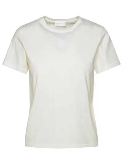 Moncler Woman White Cotton T-shirt