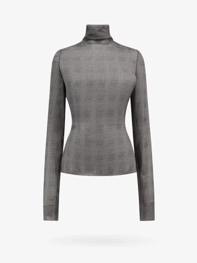 Saint Laurent Woman Top Woman Grey Top In Gray