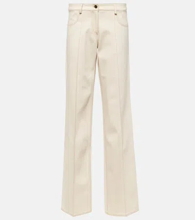 Aya Muse Tuxis Low-rise Cotton Wide-leg Trousers In White