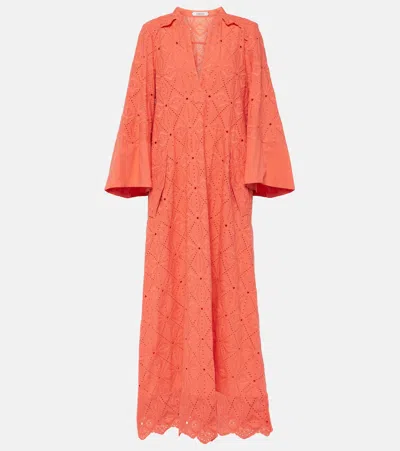 Dorothee Schumacher Cotton Broderie Anglaise Caftan Dress In Red